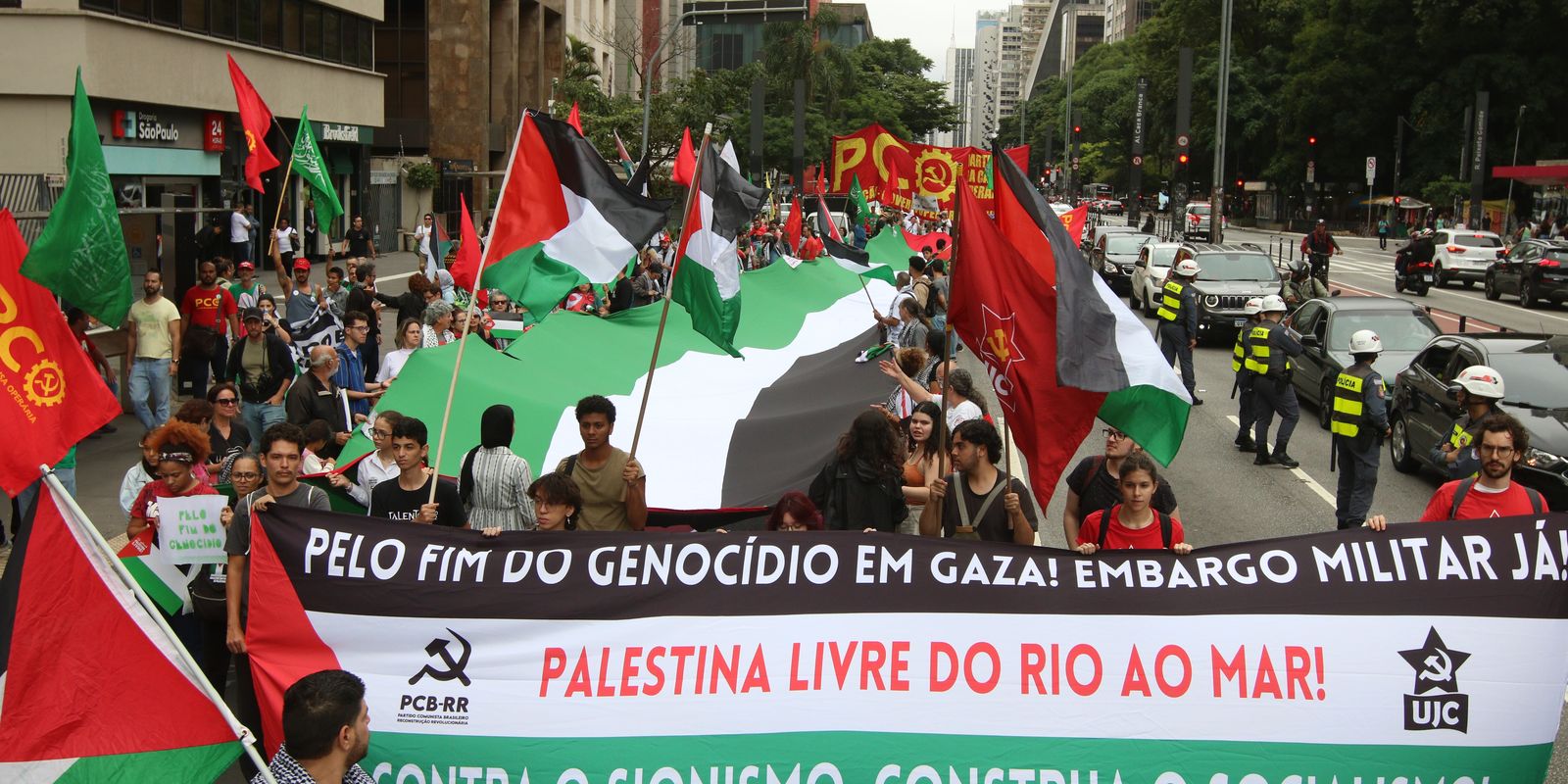 ato-em-sp-de-apoio-a-palestina-pede-cessar-fogo-imediato-em-gaza
