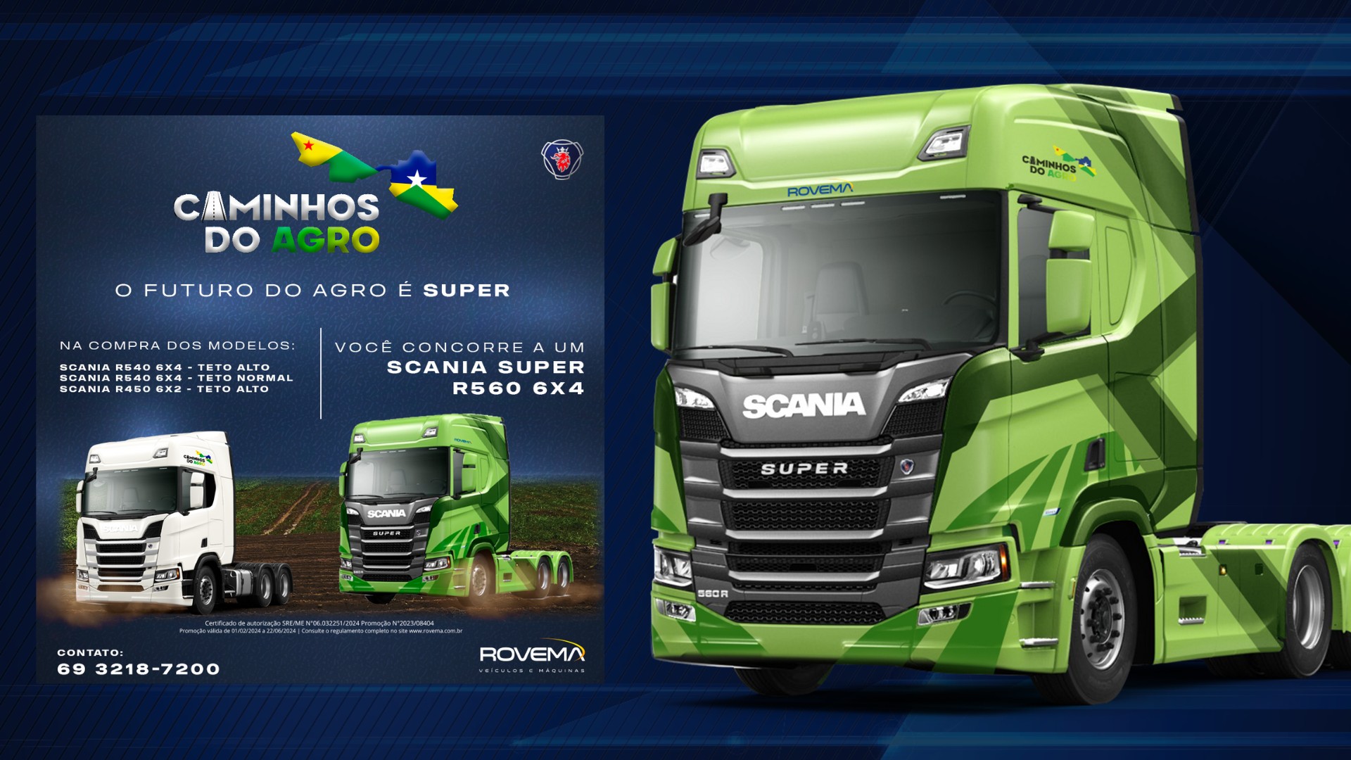 Rovema veículos lança “caminhos do agro” com caminhões Scania para RO e AC